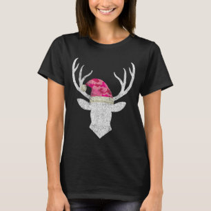 Reindeer Deer Nk Camo Santa Hat Christmas Pajama H T-Shirt
