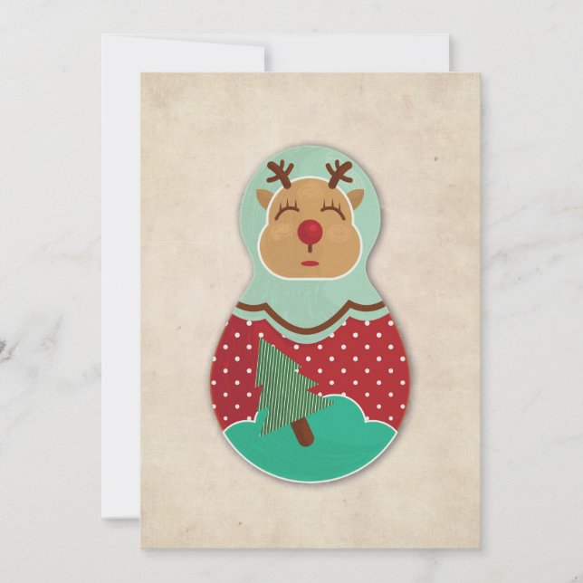 Reindeer, Deer, Russian doll, Babushka, Matroshka (Front)