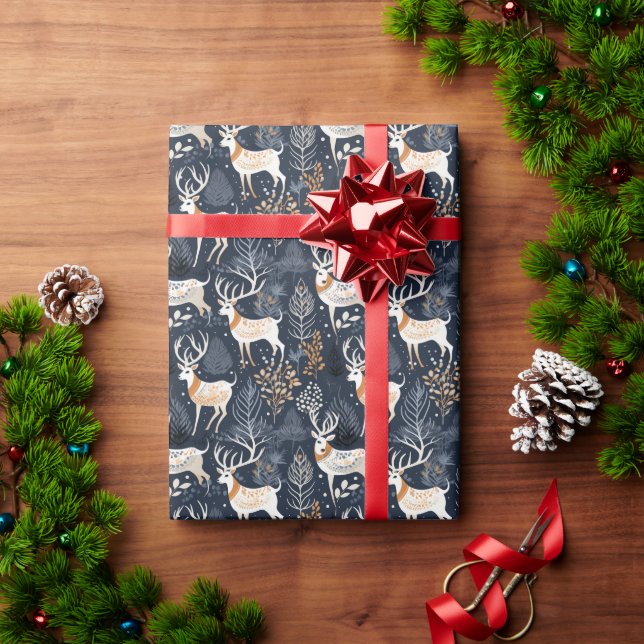 Reindeer Delights - Festive Silhouettes Wrapping Paper (Holiday Gift)