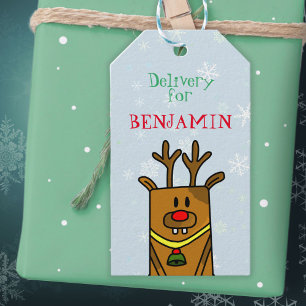 Reindeer Delivery Christmas Tag for Kids