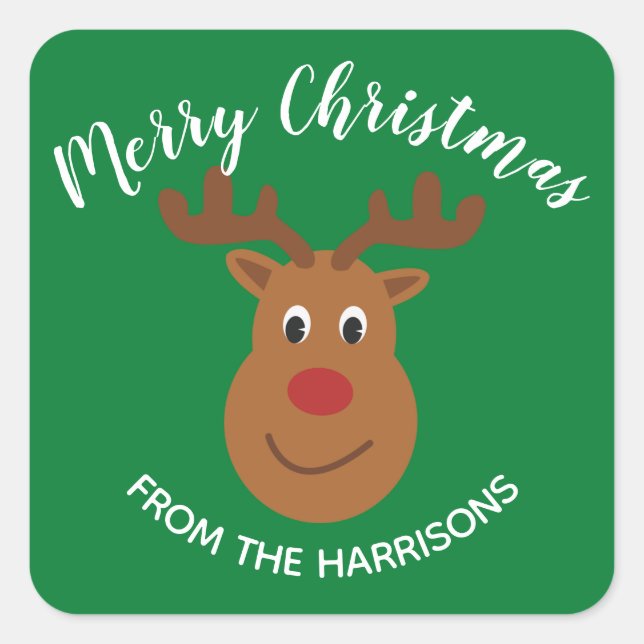 Reindeer Design Sticker Label (Front)