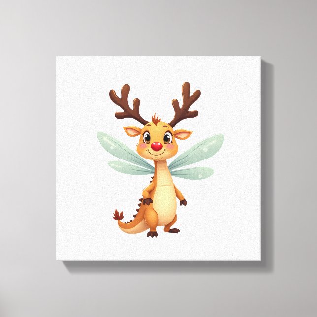 Reindeer Dragonfly Canvas Print (Front)