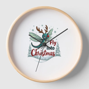 Reindeer Dragonfly Clock