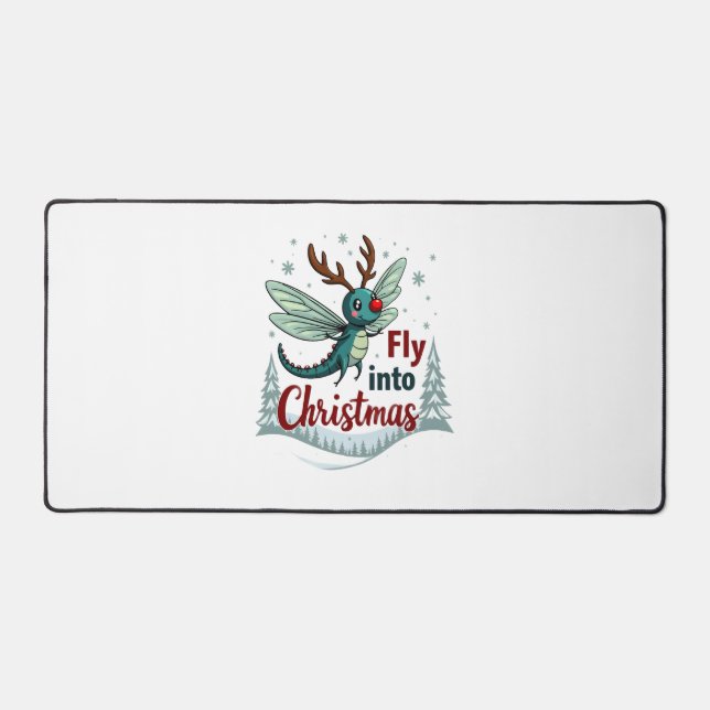 Reindeer Dragonfly Desk Mat (Front)