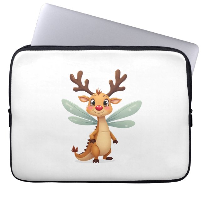 Reindeer Dragonfly Laptop Sleeve (Front)