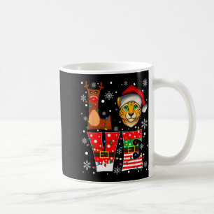 Reindeer Elf Santa Hat Love Cheetah Animal Xmas  Coffee Mug
