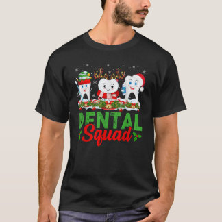 Reindeer Elf Santa Hat Teeth Dental Squad Dentist  T-Shirt