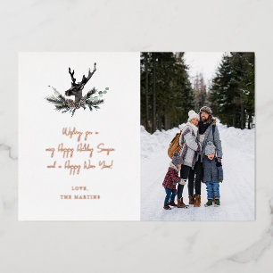 Reindeer & Eucalyptus Note Photo Verti Holiday
