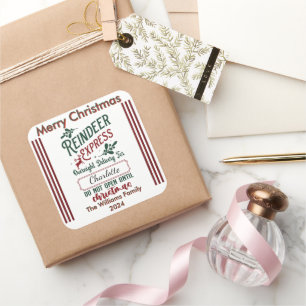 Reindeer Express: Cheerful Holiday Fun! Square Sticker