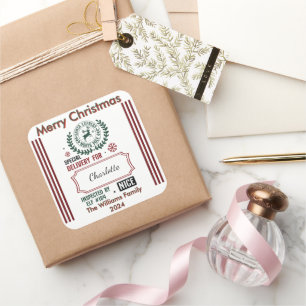 Reindeer Express: Cheerful Holiday Season Square Sticker