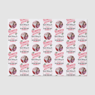 Reindeer Express from Santa Name & Photo Christmas Tissue Paper