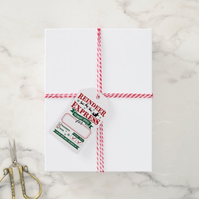 Reindeer Express Special Delivery Gift Tags (With Twine)