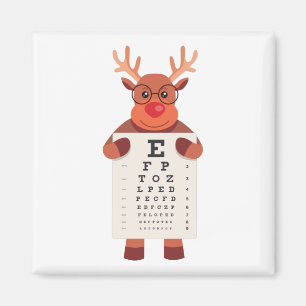 Reindeer eye chart magnet