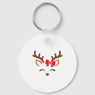 Reindeer Face Gles Christmas Costume Xmas Pajama G Key Ring
