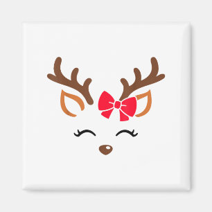 Reindeer Face Gles Christmas Costume Xmas Pajama G Magnet