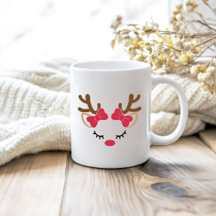Reindeer Face "Hers" Coffee Mug Cup