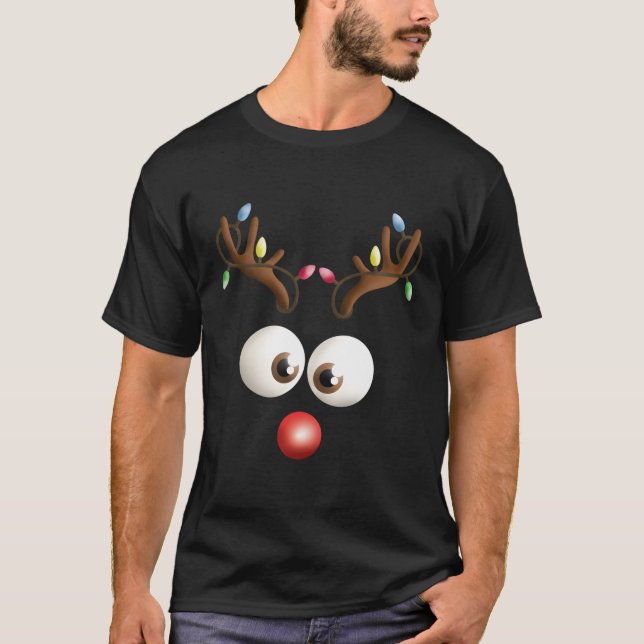 Reindeer Face Illustration T-Shirt (Front)