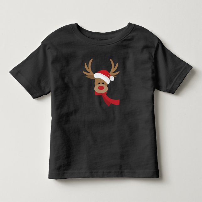 Reindeer Face Toddler T-Shirt (Front)