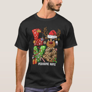 Reindeer Family Christmass LOVE Pediatric Nurse Xm T-Shirt