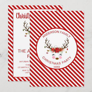 Reindeer Family - Corporate Christmas Party Invitation