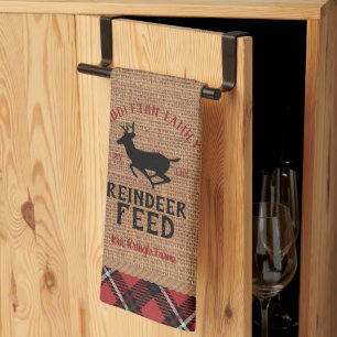Reindeer Feed - Personalise Tea Towel