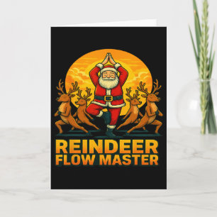Reindeer Flow Master Yoga Santa Christmas Holiday Card
