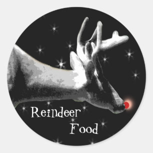 Reindeer, Food Classic Round Sticker