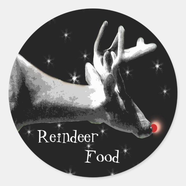 Reindeer, Food Classic Round Sticker (Front)