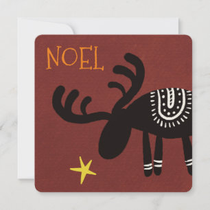 Reindeer found the star: Christmas card, flat Card