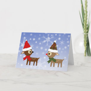 Reindeer Friends Cute Christmas Card