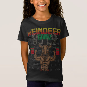 Reindeer Gainz Brodolf Ugly Christmas Sweater Gym 