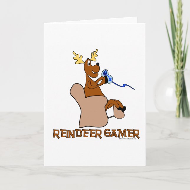 Reindeer Gamer Holiday Card (Front)