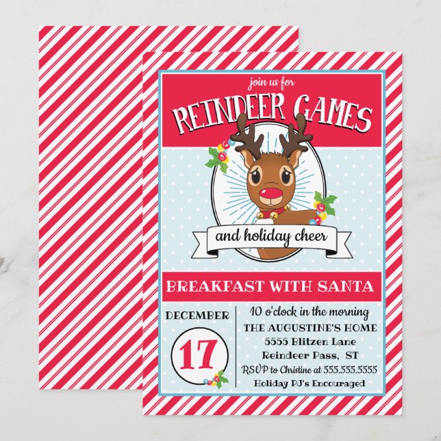 Reindeer Games Christmas Party Invitation (Front/Back)