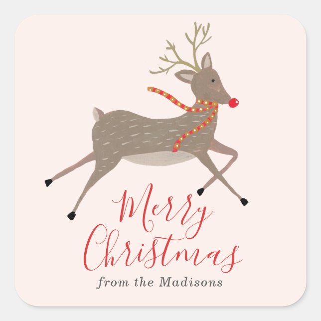 Reindeer Games Christmas Sticker (Front)