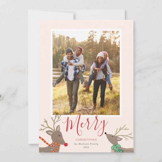 Reindeer Games Holiday Photo Card (Front)