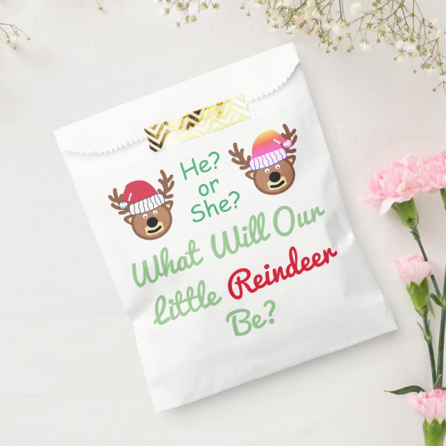 Reindeer Gender Reveal Favour Bags (Sealed)
