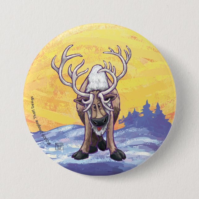 Reindeer Gifts & Accessories 7.5 Cm Round Badge (Front)