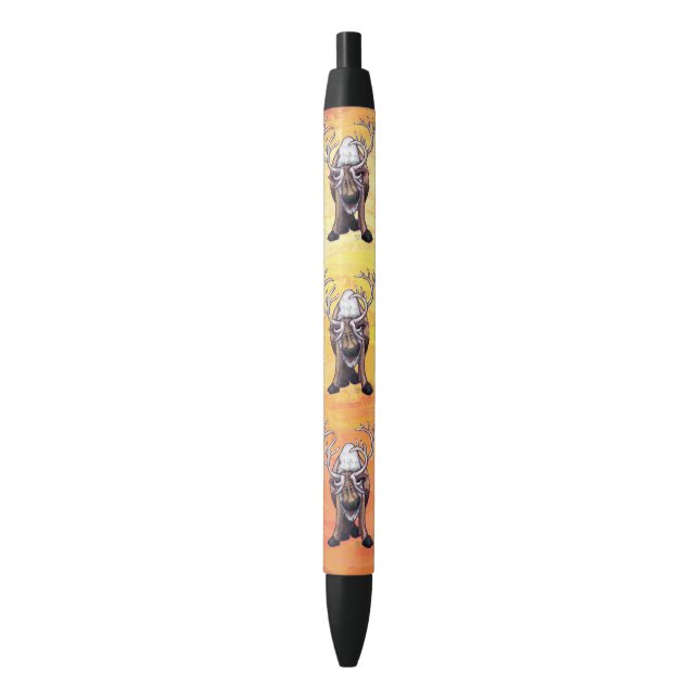 Reindeer Gifts & Accessories Black Ink Pen (Front Vertical)