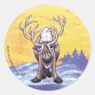Reindeer Gifts & Accessories Classic Round Sticker