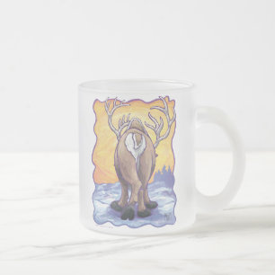 Reindeer Gifts & Accessories Frosted Glass Coffee Mug