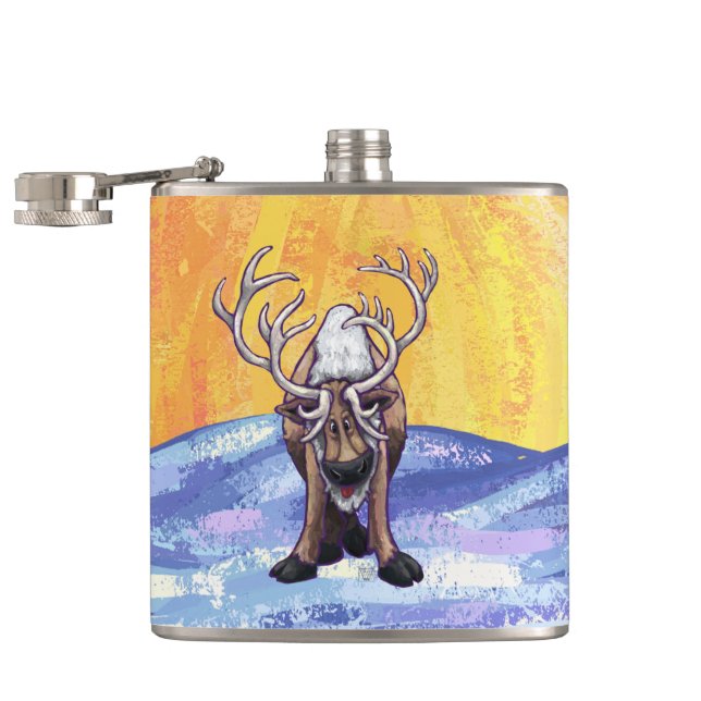 Reindeer Gifts & Accessories Hip Flask (Opened)