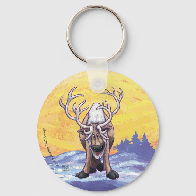 Reindeer Gifts & Accessories Key Ring (Front)