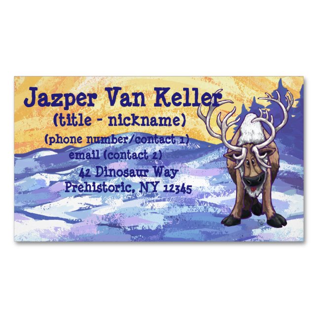 Reindeer Gifts & Accessories Magnetic Business Card (Front)