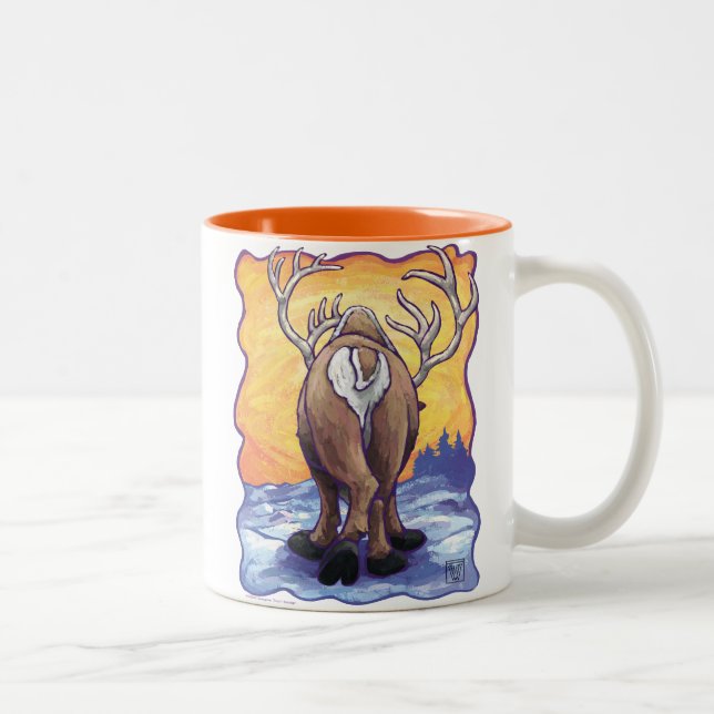 Reindeer Gifts & Accessories Two-Tone Coffee Mug (Right)