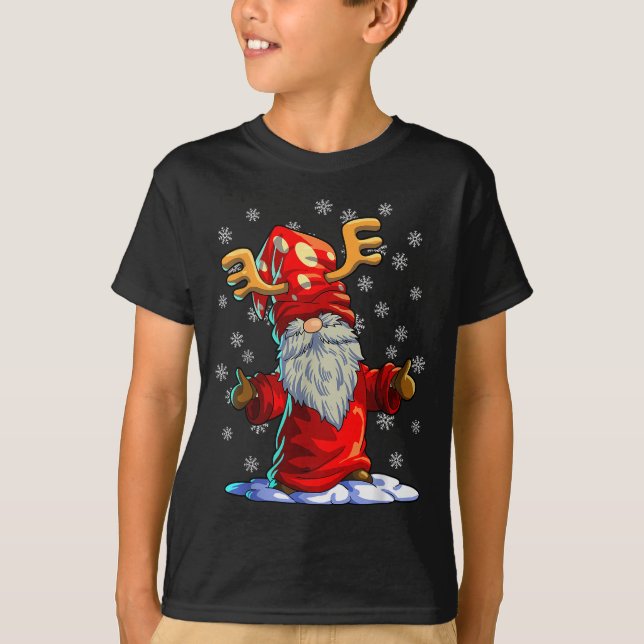 Reindeer Gnome Shirt Men Women Buffalo Plaid Red C (Front)
