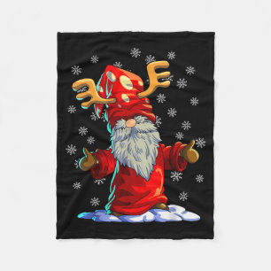 Reindeer Gnome Shirt Men Women Buffalo Plaid Red C Fleece Blanket