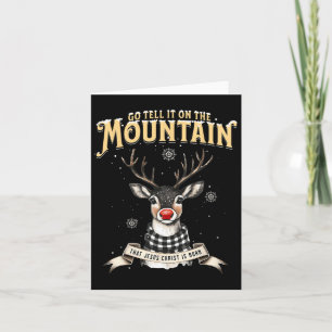 Reindeer Go Tell It On The Mountain That Jesus Chr Card