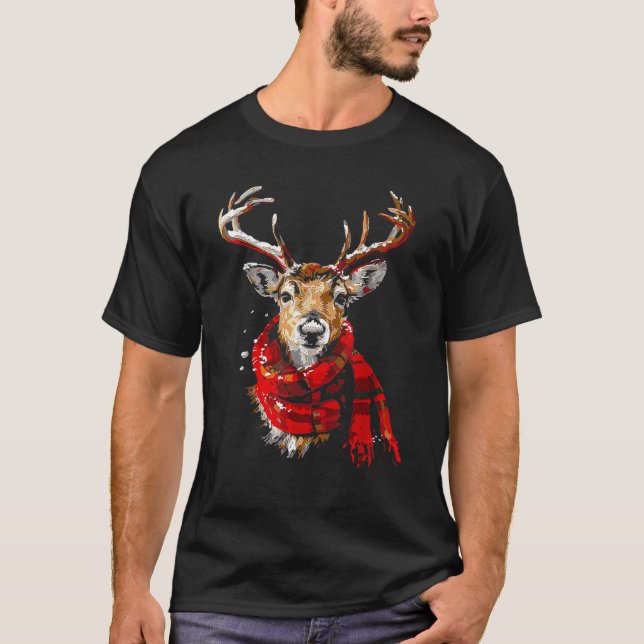 Reindeer Graphic Illustration Reindeer  T-Shirt (Front)
