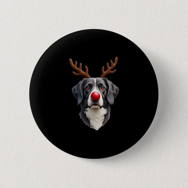 Reindeer Great Dane Christmas Great Dane Dog Mom D 6 Cm Round Badge (Front)
