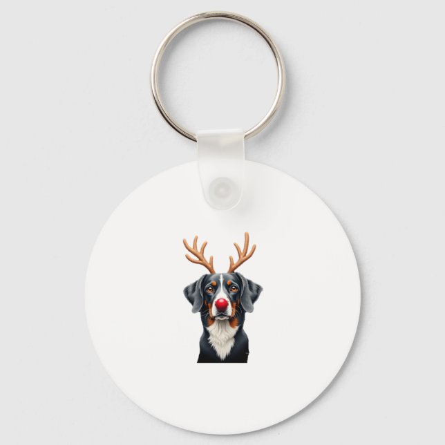 Reindeer Great Dane Christmas Great Dane Dog Mom D Key Ring (Front)